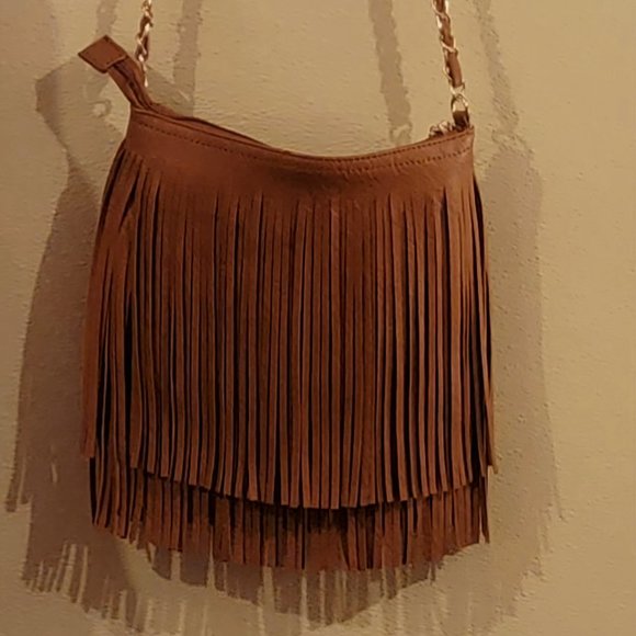 Front And Back Fringe Hippie Crossbody Bag - Picture 1 of 3